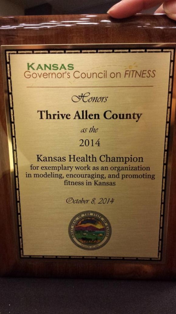 Kansas Health Champion Plaque 2014