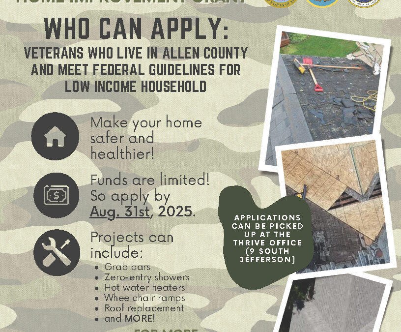 Home Improvement Opportunity for Allen County Veterans!