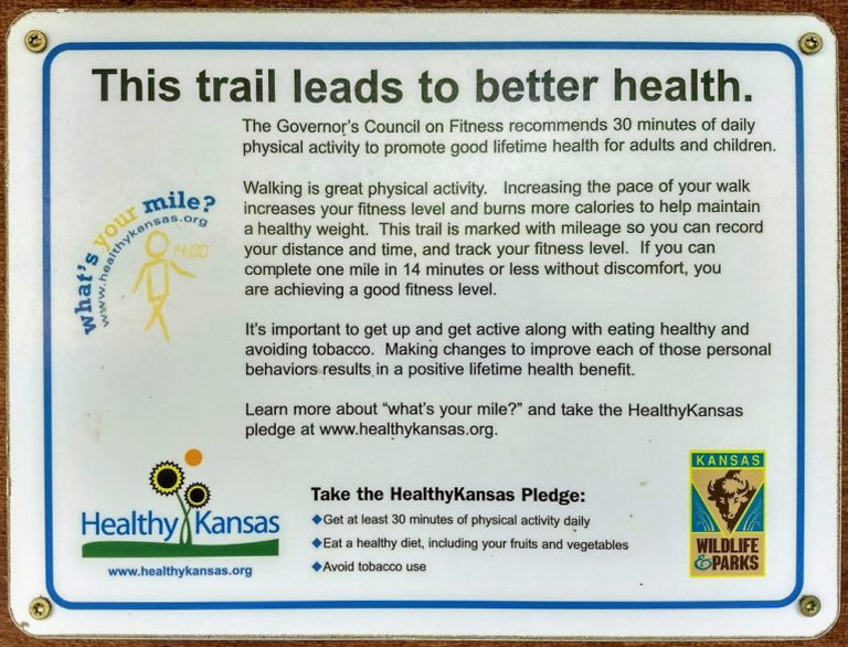 Trail Sign that reads, "This trail leads to better health."